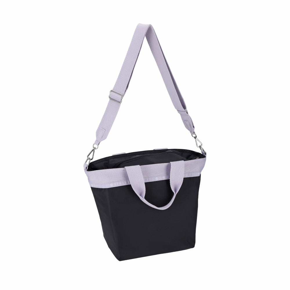 BUCKET TOTE 手提斜背兩用方形包 - 深海藍/柔霧紫