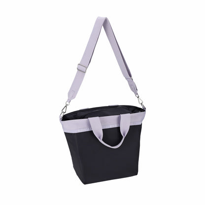 BUCKET TOTE 手提斜背兩用方形包 - 深海藍/柔霧紫