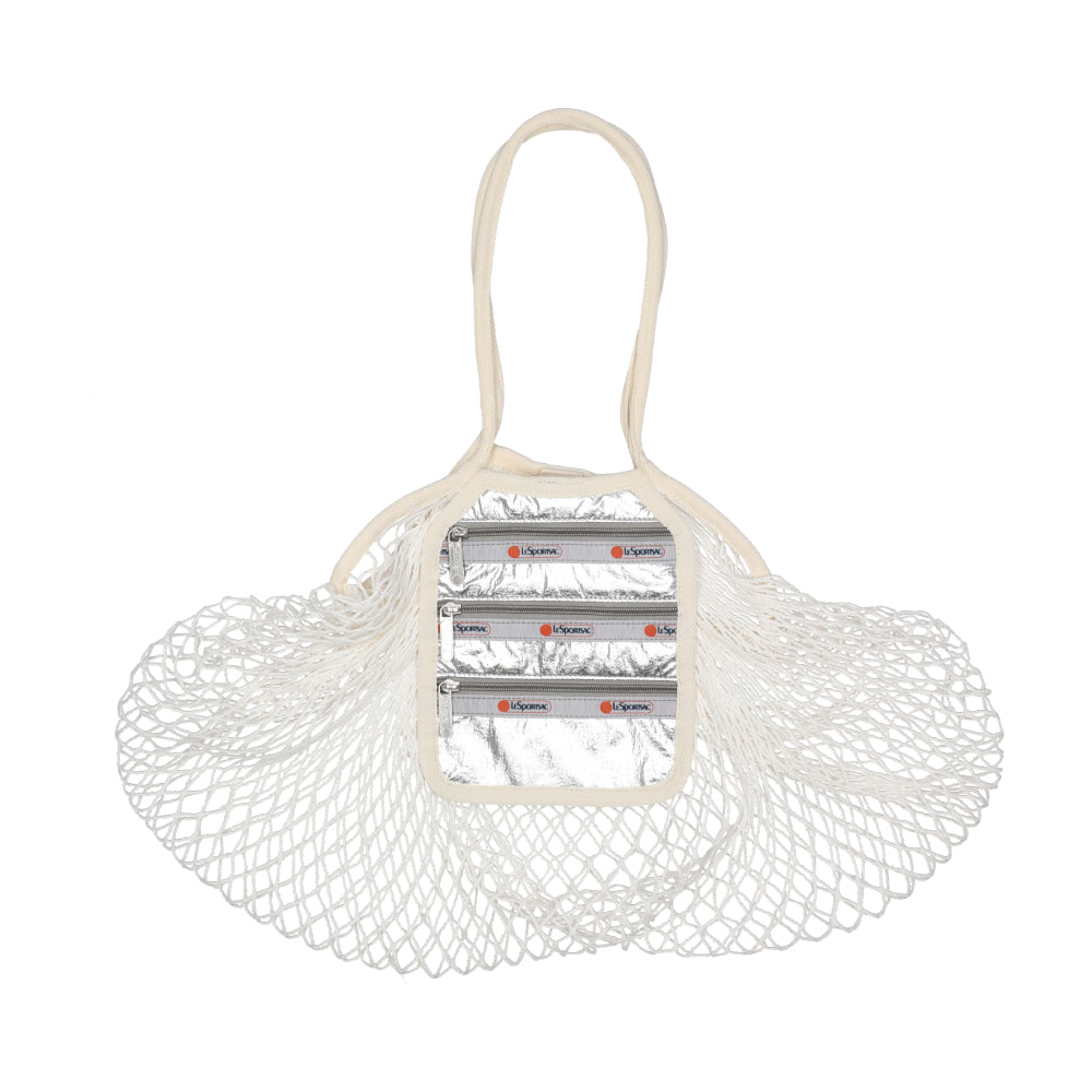 MED NET TOTE BAG 中型網狀肩背包 - 月霧銀