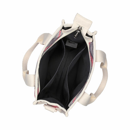 MINI N/S TOTE 迷你方型托特包 - 灰粉格紋