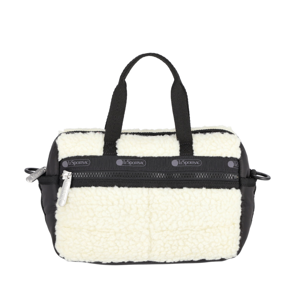 PUFFY MINI DUFFEL 迷你毛毛旅行包 - 奶油白羊羔絨