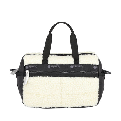 PUFFY MINI DUFFEL 迷你毛毛旅行包 - 奶油白羊羔絨