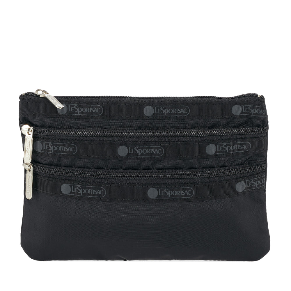 3-ZIP COSMETIC 三層拉鍊化妝包 - 永恆黑