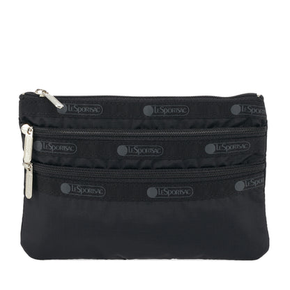 3-ZIP COSMETIC 三層拉鍊化妝包 - 永恆黑