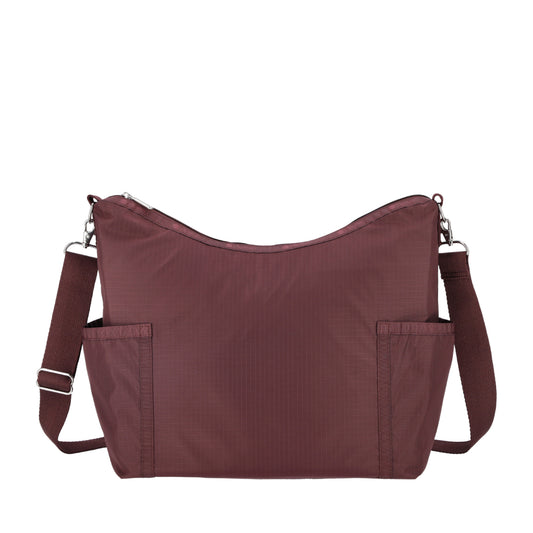 ZIP BUCKET SHOULDER 拉鍊肩背包 - 深櫻紅