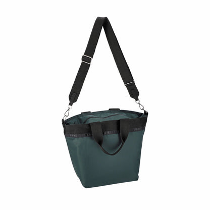 BUCKET TOTE 手提斜背兩用方形包 - 午夜綠/經典黑