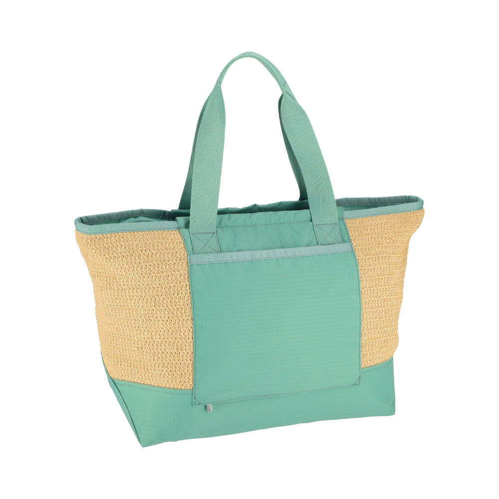 RAFFIA EAST/WEST TOTE 橫式托特包 - 拉菲鼠尾草綠