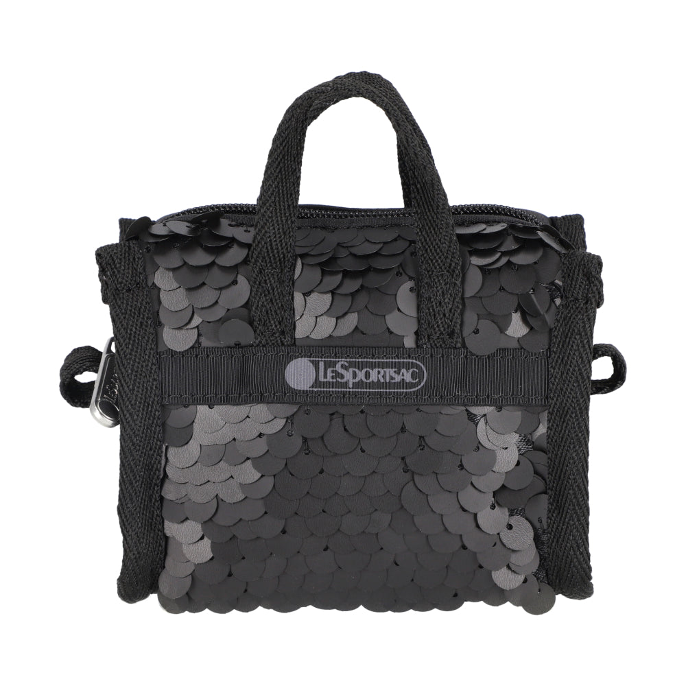 SEQUIN MICRO BAG 亮片迷你旅行袋掛飾 - 霧黑亮片