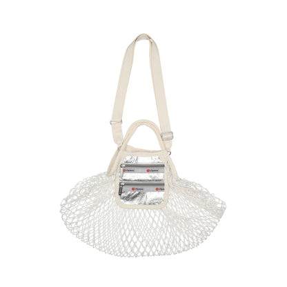 SM NET SHOULDER BAG 小型網狀肩背包 - 月霧銀