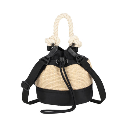 RAFFIA MINI BUCKET 迷你水桶包 - 拉菲永恆黑