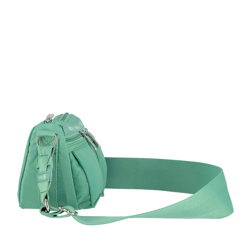 E/W DOUBLE POCKET BAG 雙口袋肩背包 - 鼠尾草綠