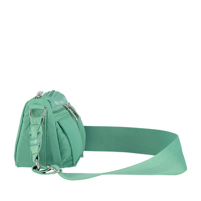 E/W DOUBLE POCKET BAG 雙口袋肩背包 - 鼠尾草綠