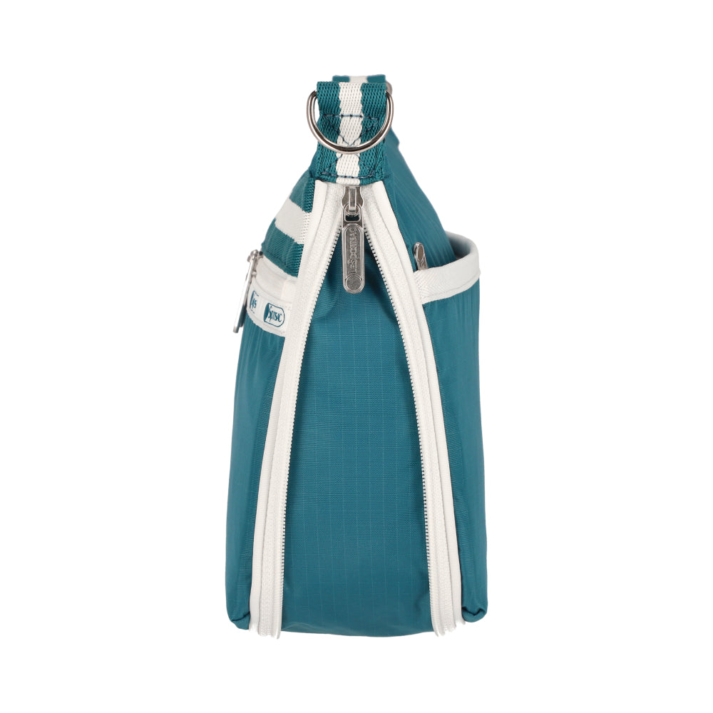 E/W ZIPPER BAG 拉鍊斜背包 - 滾邊青藍