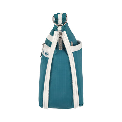 E/W ZIPPER BAG 拉鍊斜背包 - 滾邊青藍