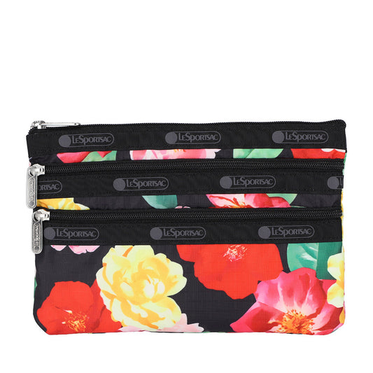 3-ZIP COSMETIC 三層拉鍊化妝包 - 繁花派對