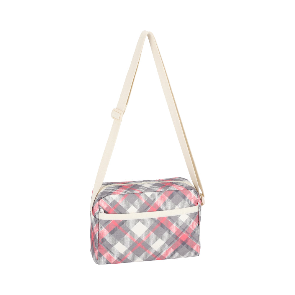 DANIELLA CROSSBODY 拉鍊斜背包 - 灰粉格紋