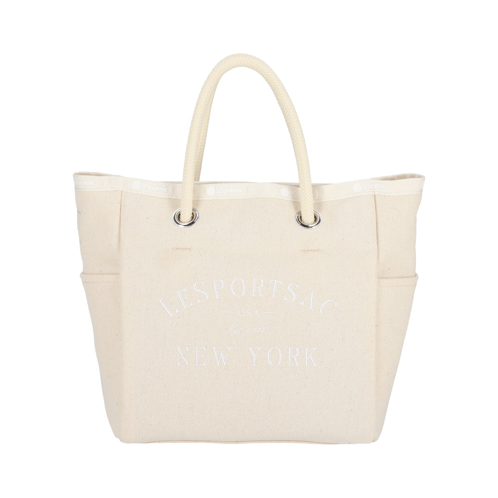 CANVAS EASY TOTE 帆布小型托特包 - LOGO糖霜白