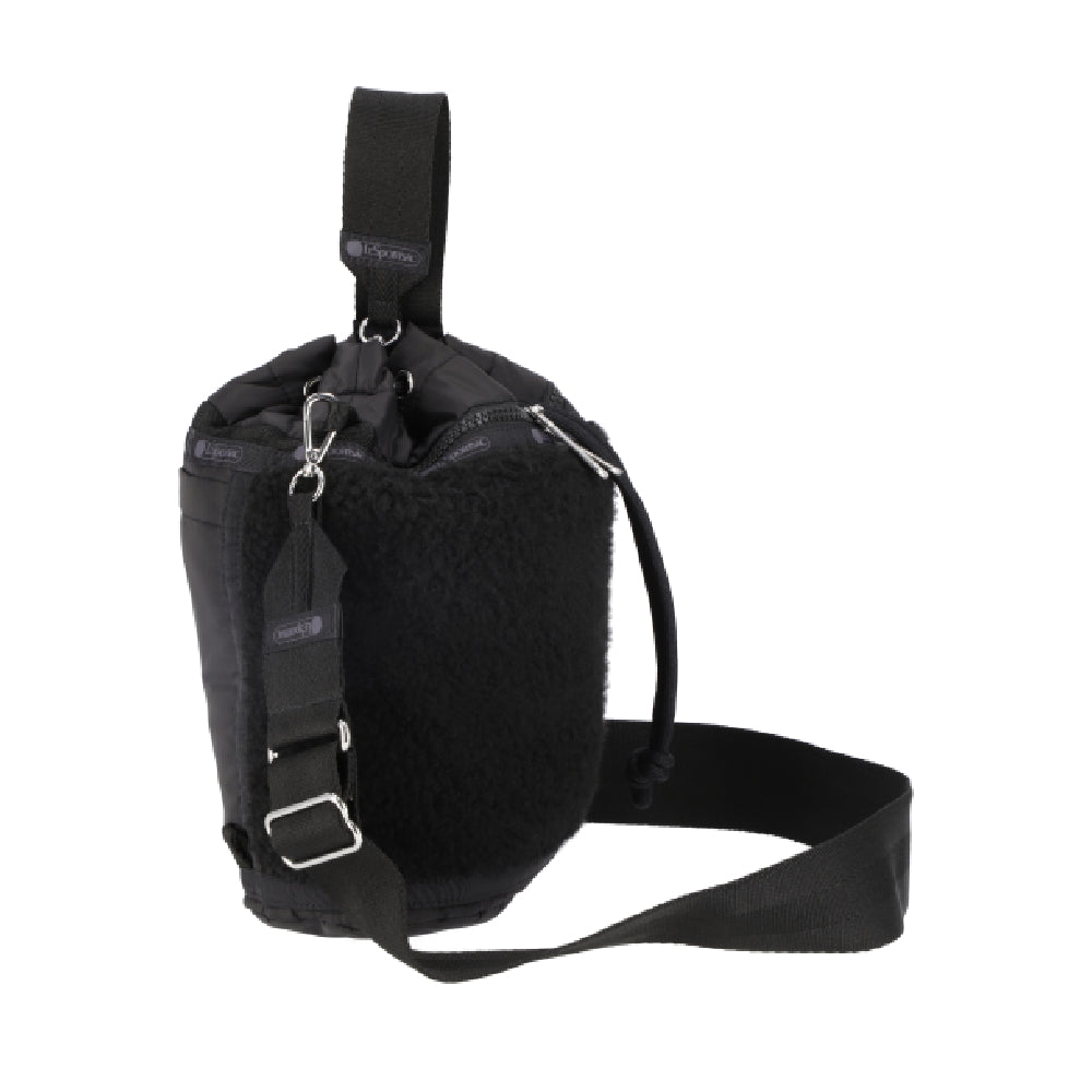 SHERPA MINI BACKPACK 迷你抽繩後背包 - 奢華黑羊羔絨