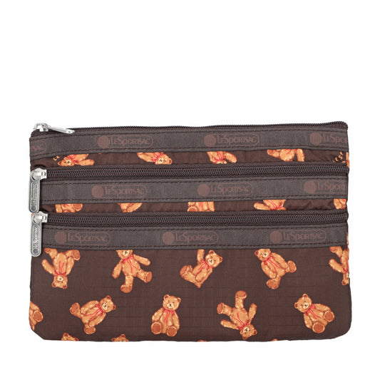 3-ZIP COSMETIC 三層拉鍊化妝包 - 泰迪熊樂園