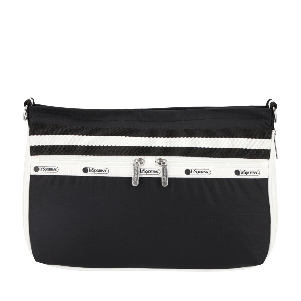 E/W ZIPPER BAG 拉鍊斜背包 - 滾邊夜幕黑