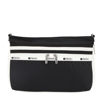 E/W ZIPPER BAG 拉鍊斜背包 - 滾邊夜幕黑