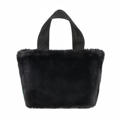 FUR E/W TOTE 毛絨斜背托特兩用包 - 經典黑