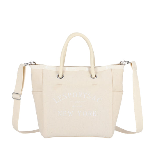 CANVAS EASY TOTE 帆布小型托特包 - LOGO糖霜白