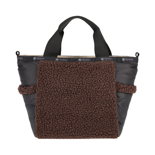 PUFFY MINI DUFFEL 迷你毛毛托特包 - 摩卡棕羊羔絨