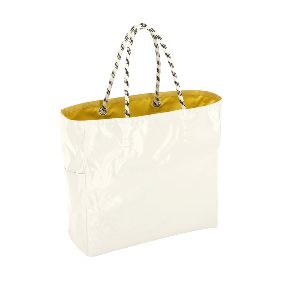 LARGE 2 WAY TOTE 大型雙面托特包 - 檸檬黃/珠光白