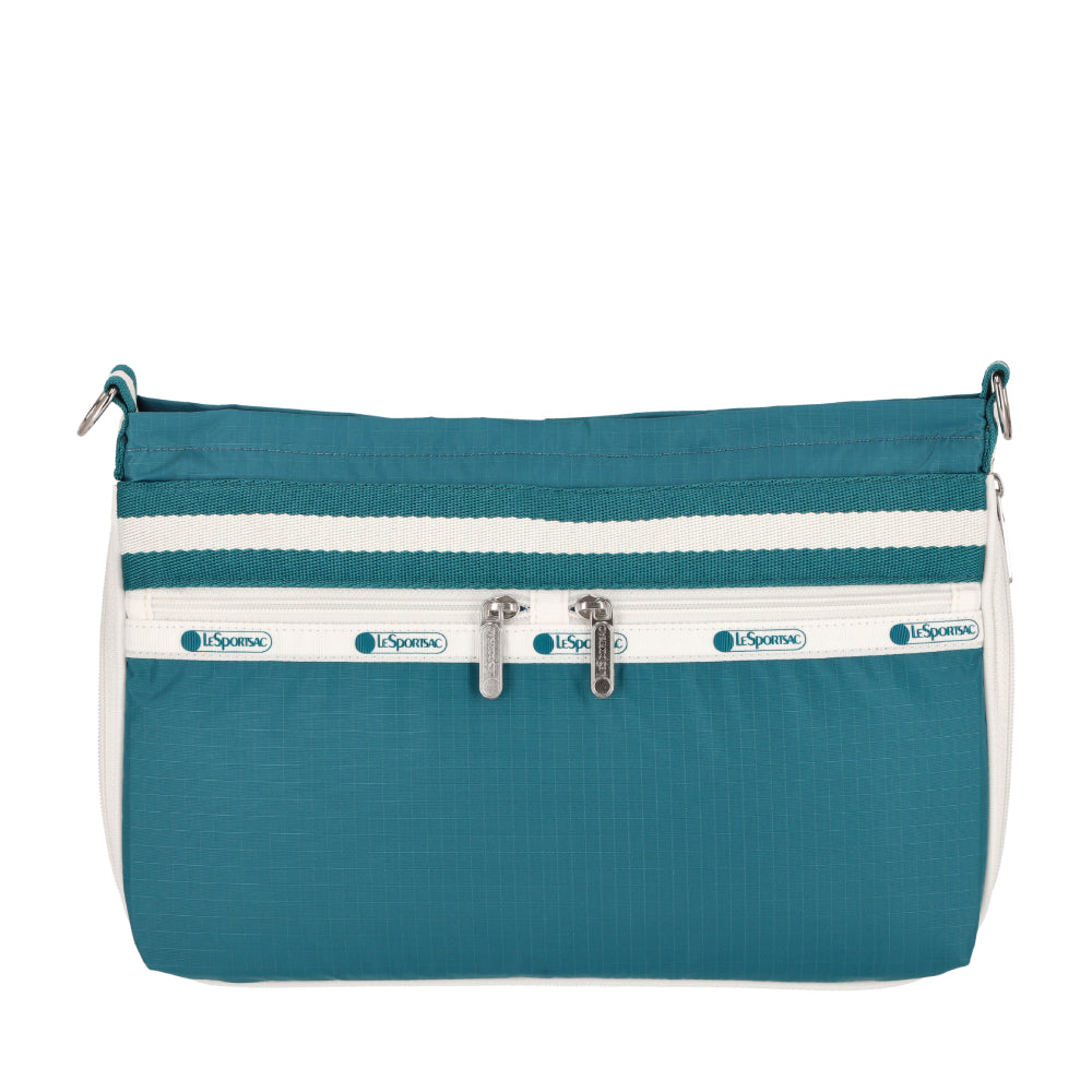 E/W ZIPPER BAG 拉鍊斜背包 - 滾邊青藍