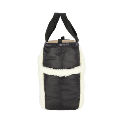 PUFFY MINI DUFFEL 迷你毛毛托特包 - 奶油白羊羔絨