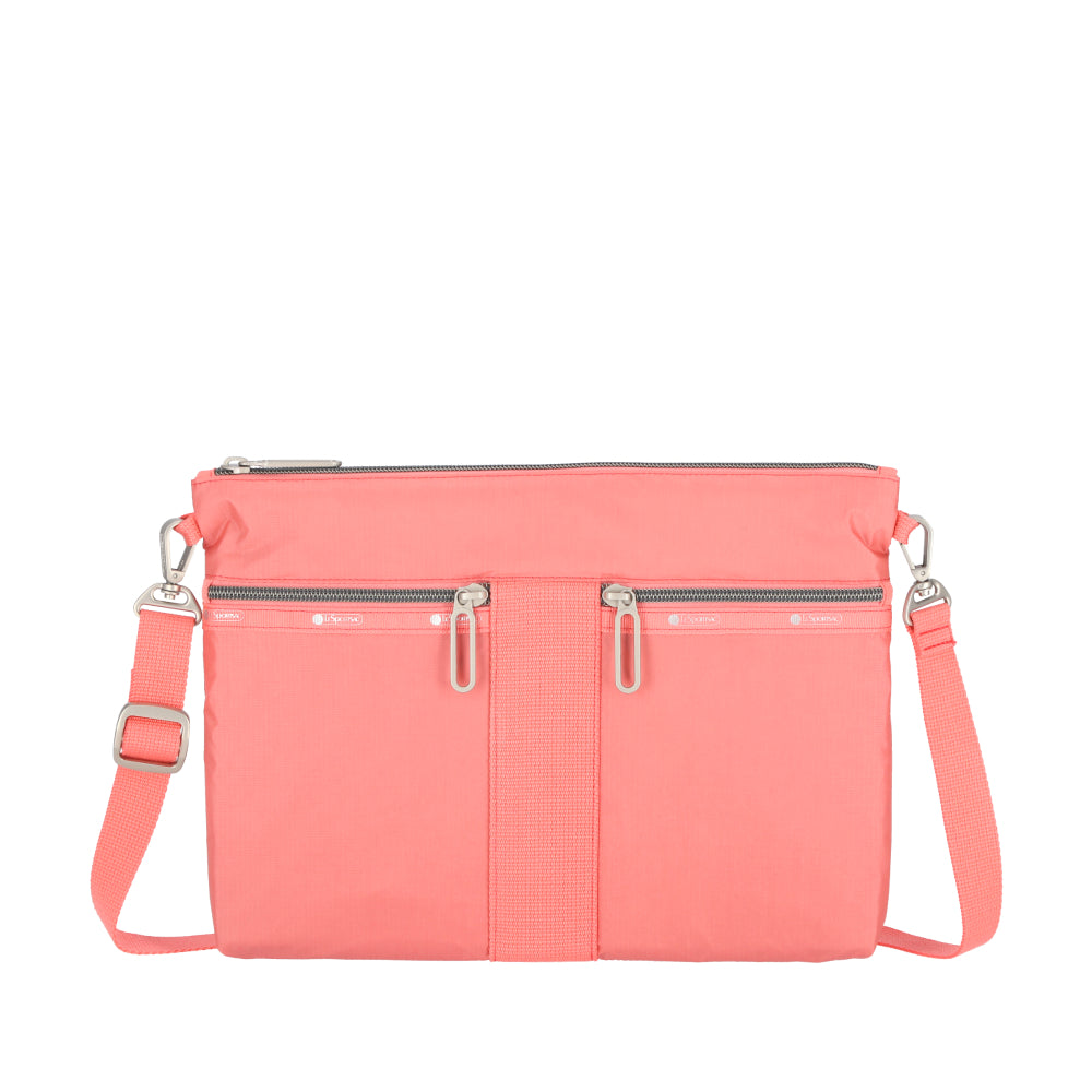 POUCH CROSSBODY 輕便拉鍊斜背包 - 珊瑚粉