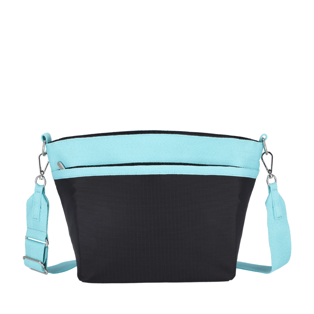 SMALL BUCKET BAG 小型斜背方形包 - 深海藍/蒼翠綠