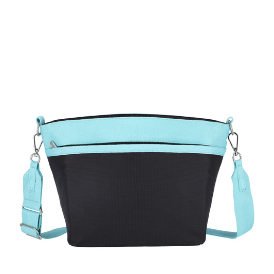 SMALL BUCKET BAG 小型斜背方形包 - 深海藍/蒼翠綠