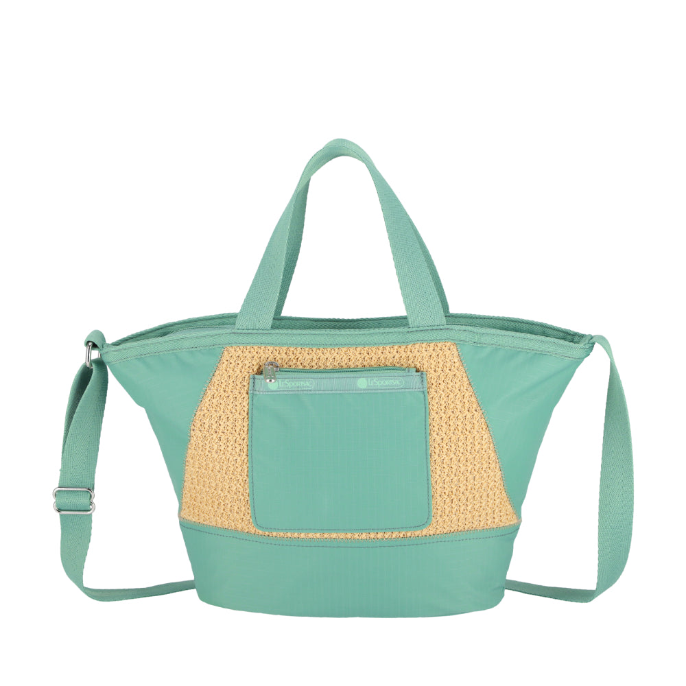 RAFFIA CONV TOTE 兩用托特包 -  拉菲鼠尾草綠