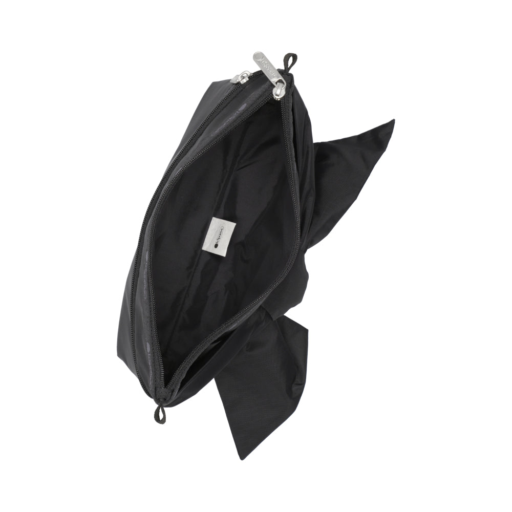 BOW COSMETIC CLUTCH 蝴蝶結造型化妝包 - 黑緞蝴蝶