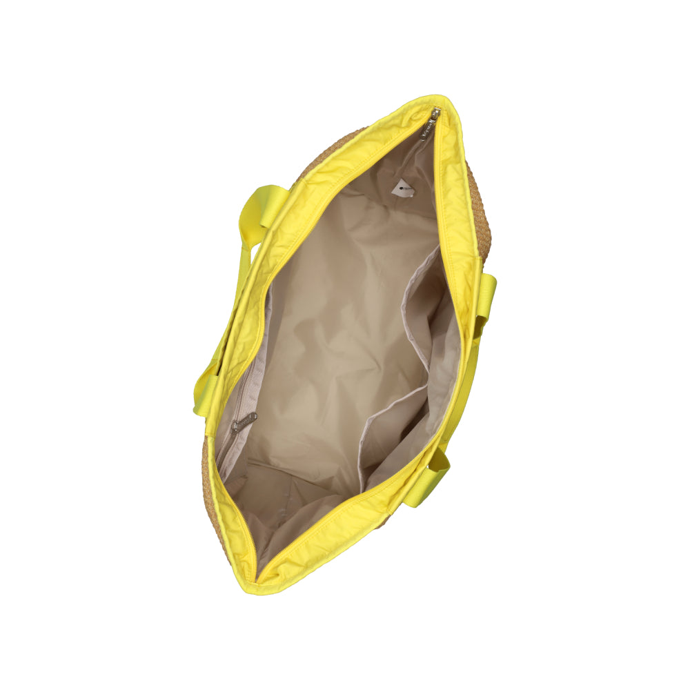 RAFFIA EAST/WEST TOTE 橫式托特包 - 拉菲報春黃