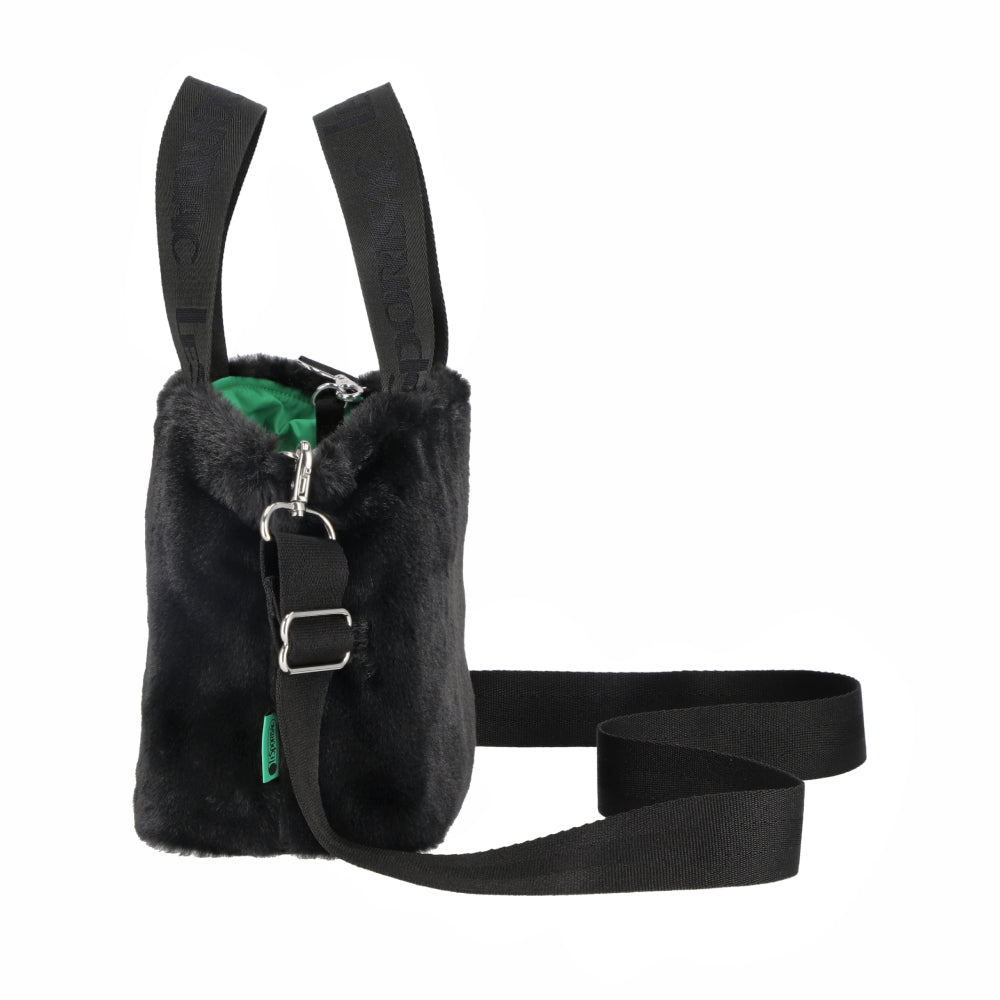 FUR E/W TOTE 毛絨斜背托特兩用包 - 經典黑