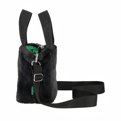 FUR E/W TOTE 毛絨斜背托特兩用包 - 經典黑
