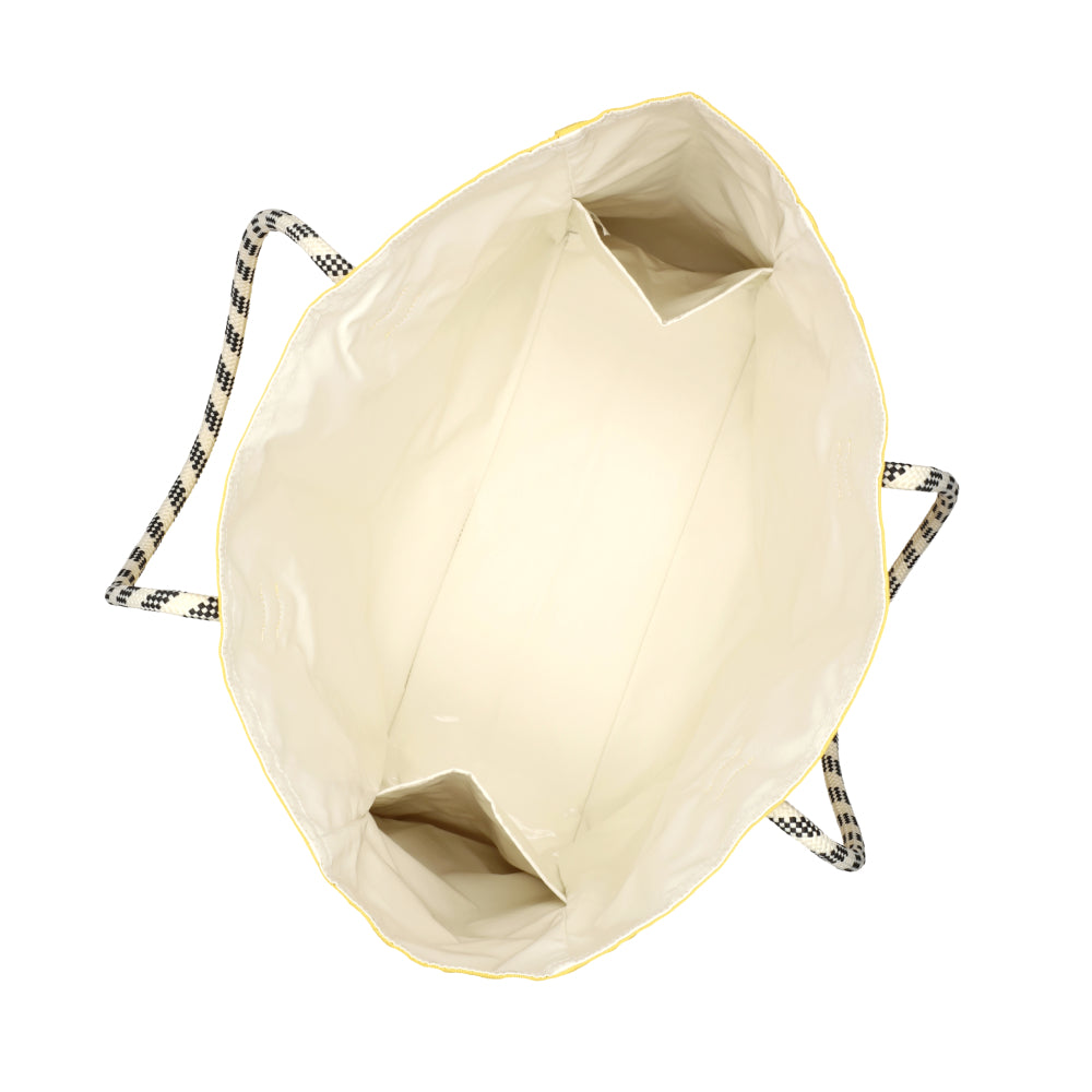 LARGE 2 WAY TOTE 大型雙面托特包 - 檸檬黃/珠光白