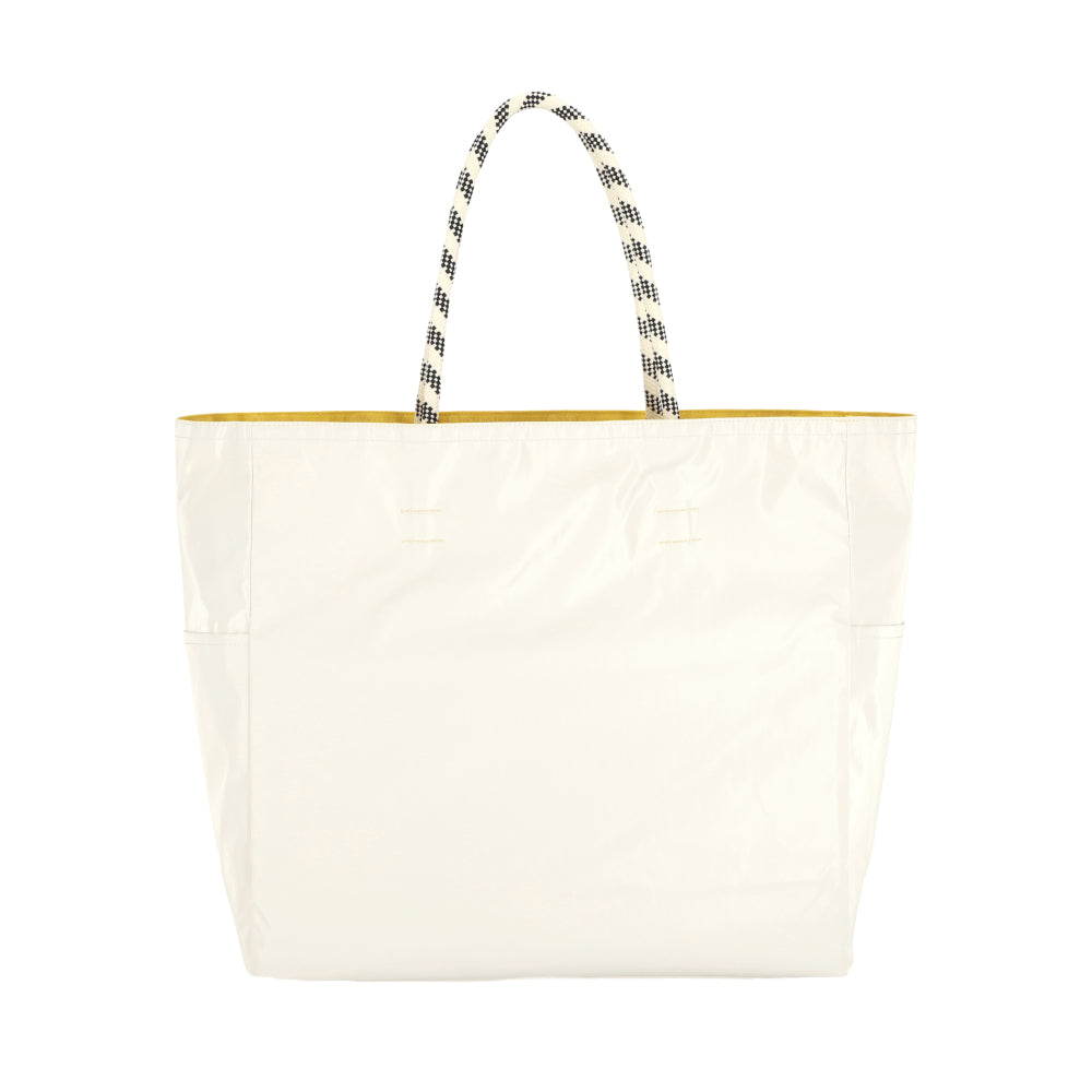 LARGE 2 WAY TOTE 大型雙面托特包 - 檸檬黃/珠光白
