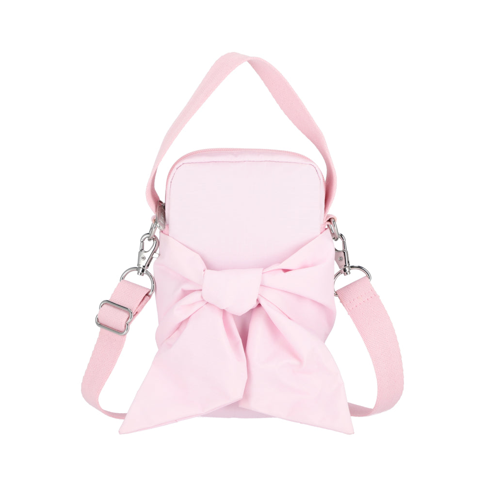 BOW MINI PHONE CROSSBODY 蝴蝶結迷你手機包 - 粉緞蝴蝶