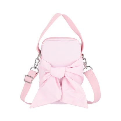 BOW MINI PHONE CROSSBODY 蝴蝶結迷你手機包 - 粉緞蝴蝶