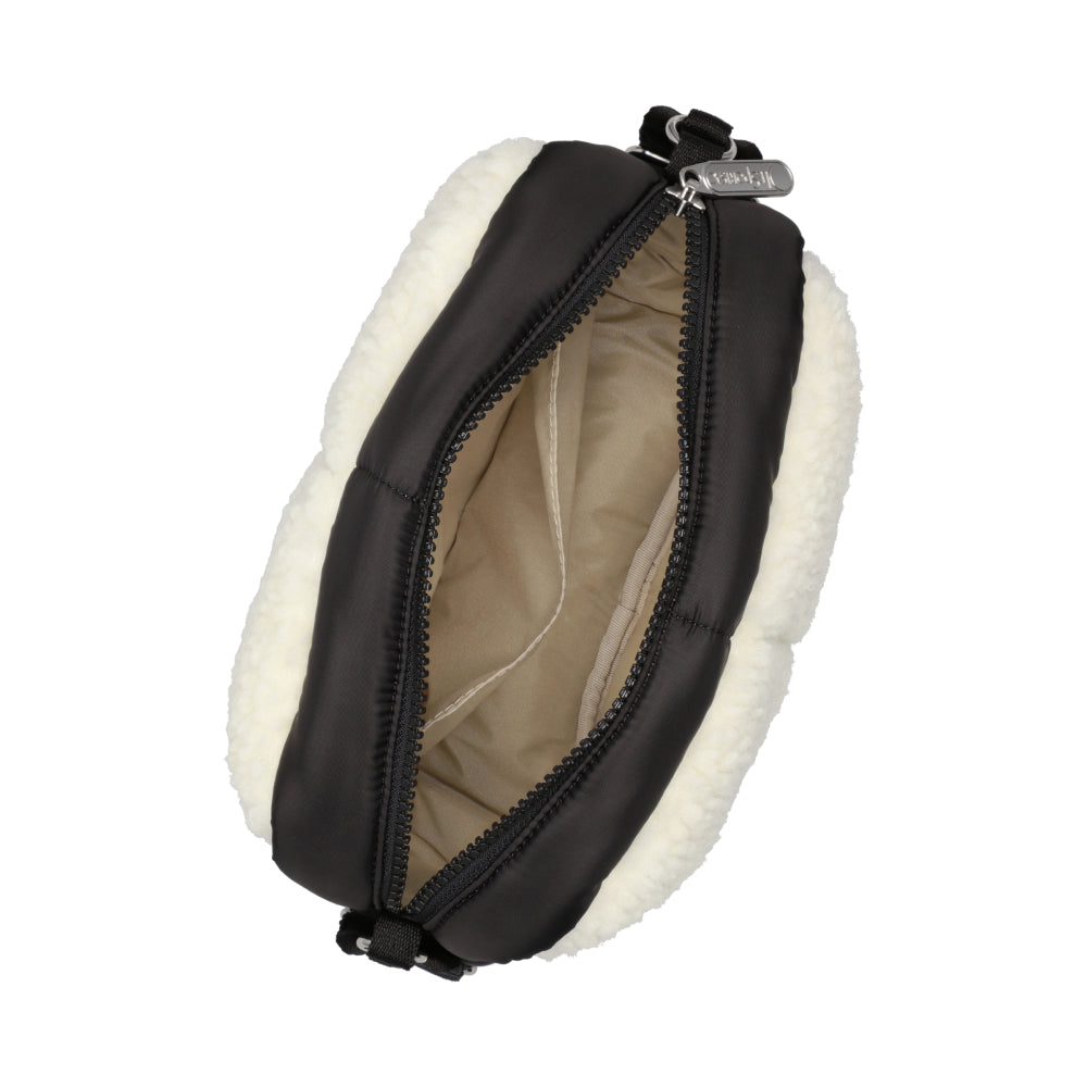 PUFFY CUBE CROSSBODY 毛毛斜背方包 - 奶油白羊羔絨