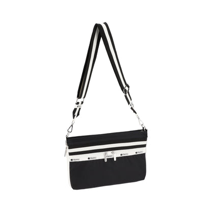 E/W ZIPPER BAG 拉鍊斜背包 - 滾邊夜幕黑