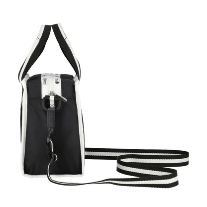 SM TOP HANDLE TOTE 小型肩背手提兩用方形包 - 滾邊夜幕黑