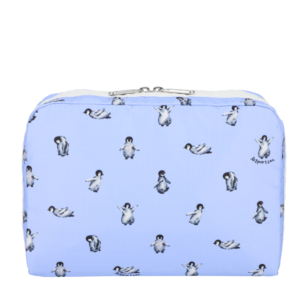 EXTRA LARGE RECTANGULAR COSMETIC 加大型化妝包 - 雪地小企鵝