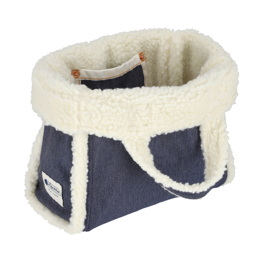 SMALL TWO WAY DENIM TOTE 小型兩用托特包 - 經典丹寧/羊羔絨