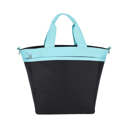 BUCKET TOTE 手提斜背兩用方形包 - 深海藍/蒼翠綠