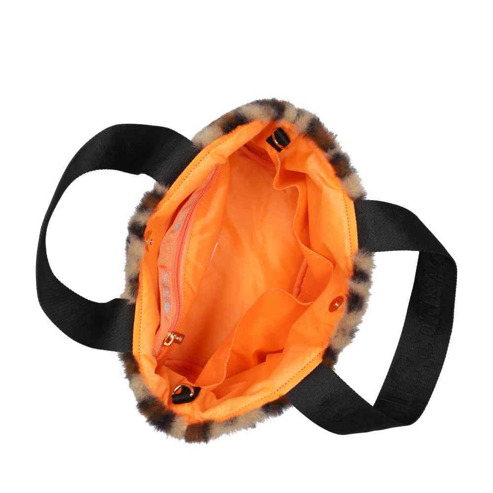 FUR E/W TOTE 毛絨斜背托特兩用包 - 經典豹紋